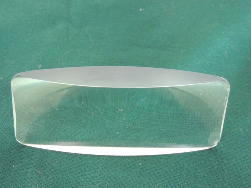 Rectangular magnifying double-convex glass 4 x 2 inch used