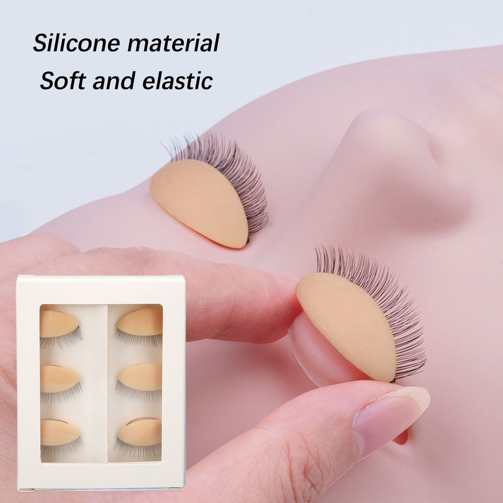 3 Pairs Replacement Eyelids For Mannequin Head Eyelash Extension Practice