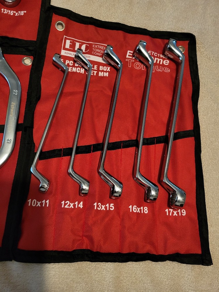 6 Wrench Set SAE Metric C Half Moon S Starter Obstruction Deep Double Box Offset