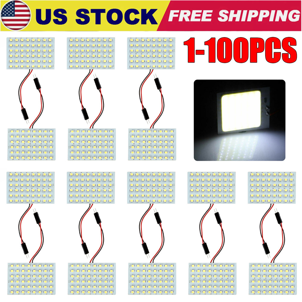 Lot White LED 48SMD Car Festoon T10 BA9S Panel Interior Dome Map Light Bulb Lamp
