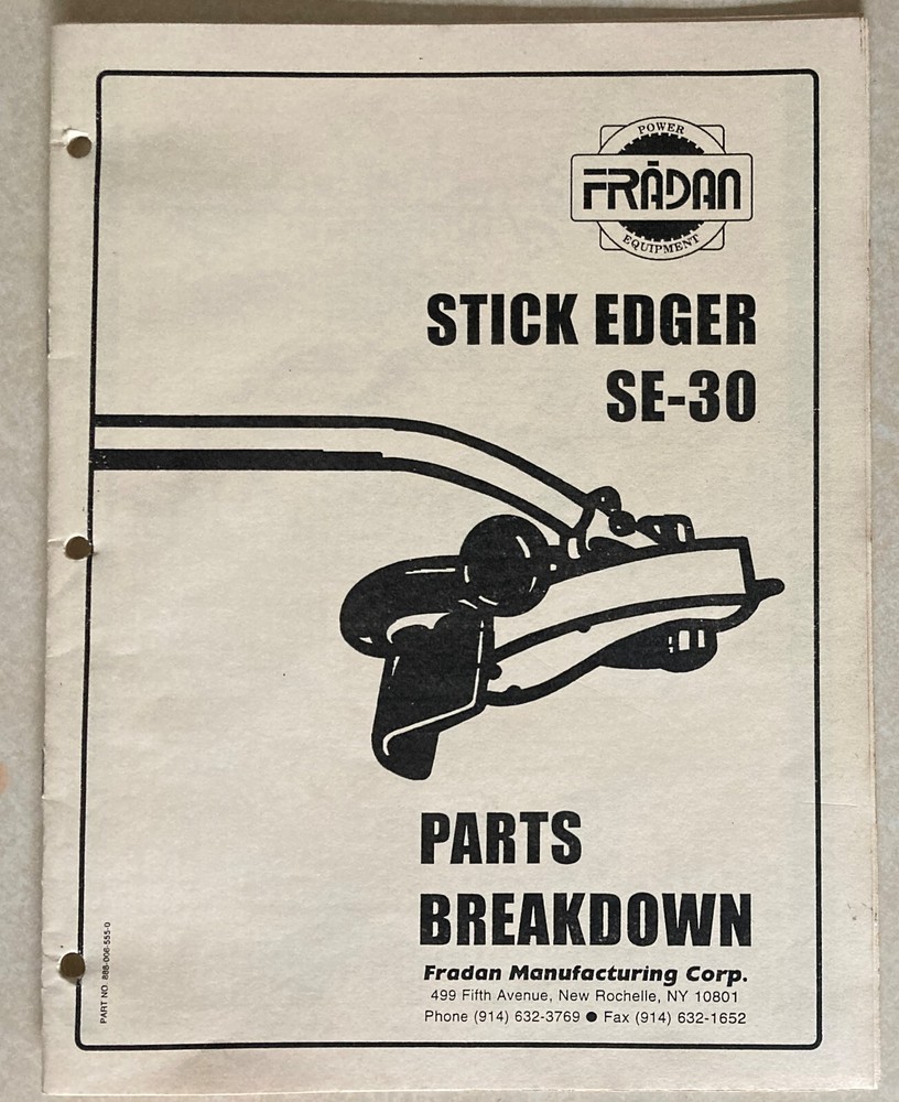 Fradan Stick Edger SE-30 Parts Breakdown Manual