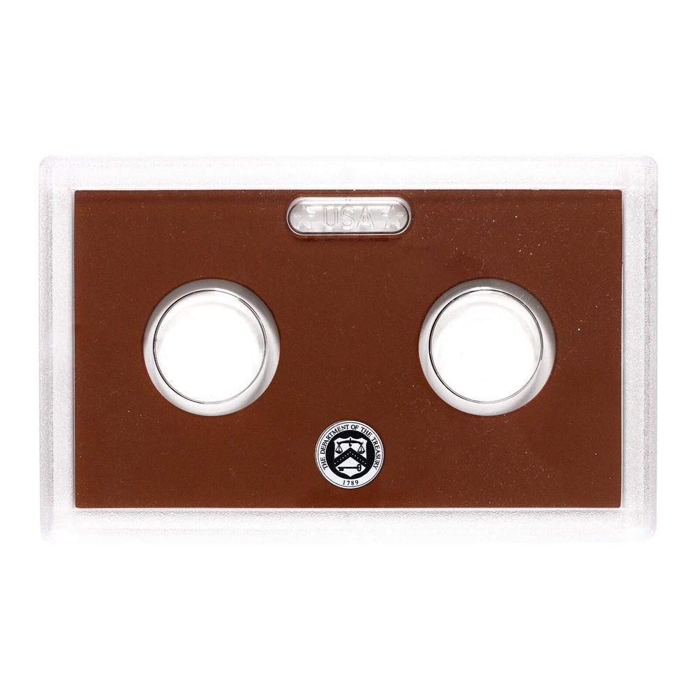 Empty Plastic Lens With Brown Insert Holds 2 Coins