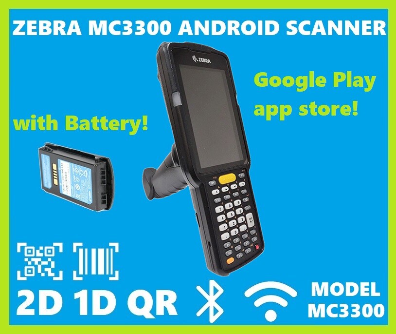 ✅Zebra MC3300 MC330K-GI3HA3US Mobile Android Barcode Scanner w/ Battery!🔥⭐