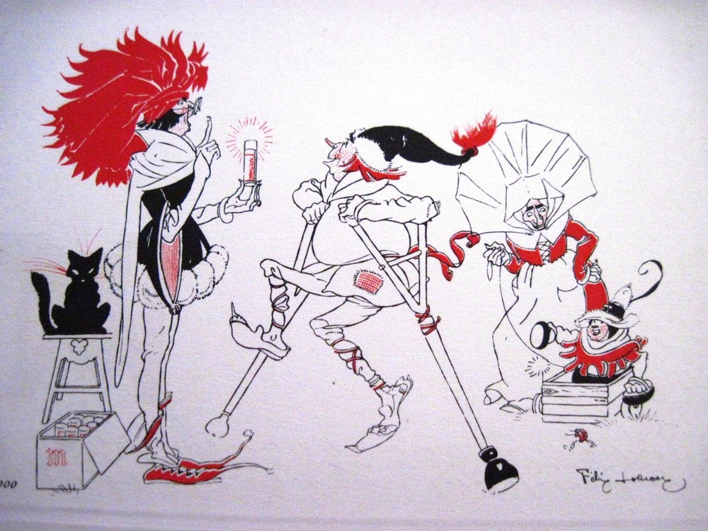 Humorous Vintage Art Deco Printer's Sample From "Draeger Imp., Paris - Menu *