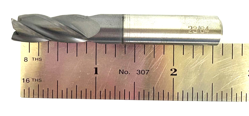 23/64" 4 FLUTE SOLID CARBIDE END MILL ALTIN COATED HTC 130-4359