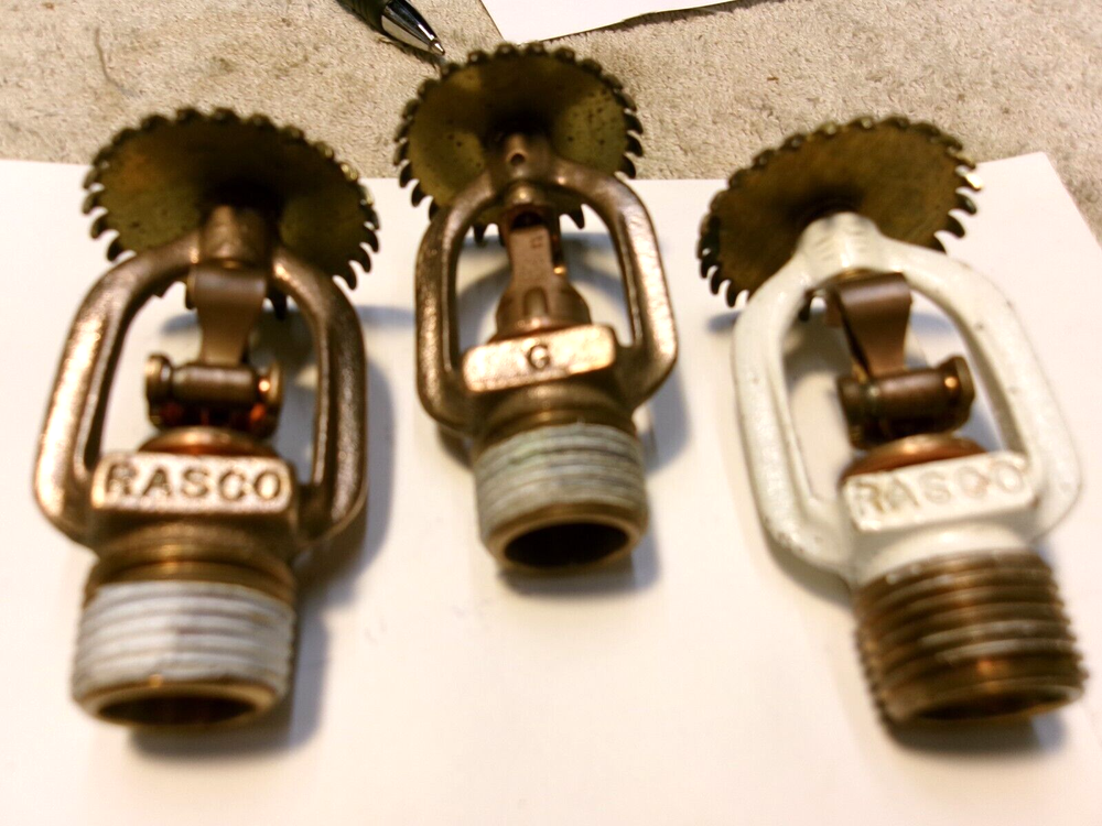 3 Vintage Rasco fire sprinkler heads