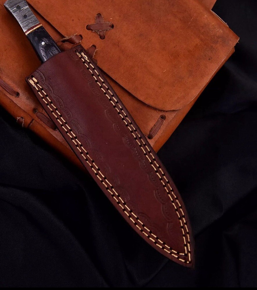 Double-Edged Military Damascus Fixed Blade Dagger boot Knife full tang Throwing