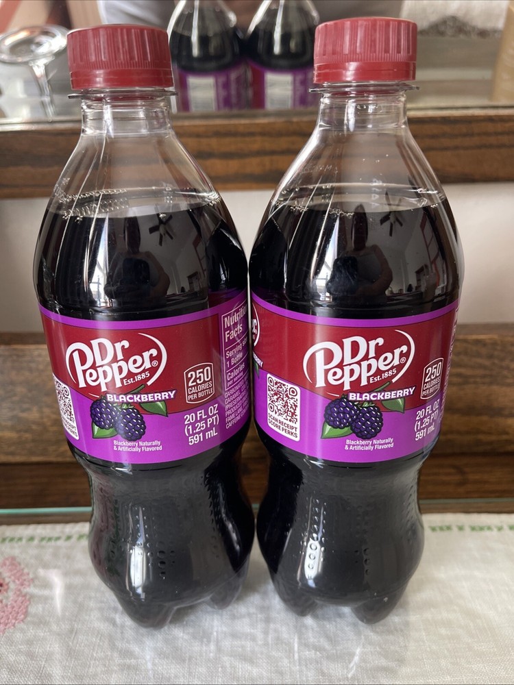 Lot Of 2 Dr Pepper BlackBerry 20 Oz Bottles