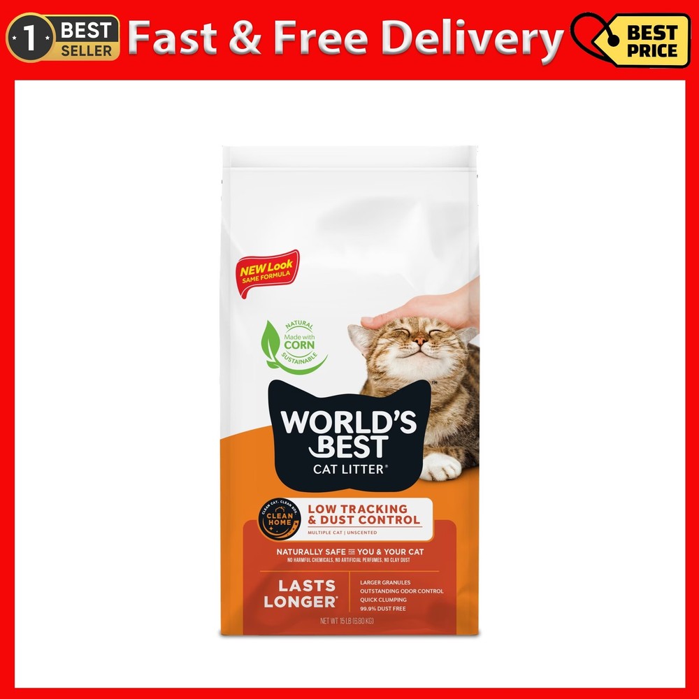 WORLD'S BEST CAT LITTER Low Tracking & Dust Control Multiple Cat Unscented