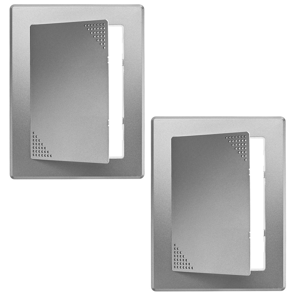 2-Pack Access Panel for Drywall, 7x5" Plastic [Grey, Vented Rectangle]