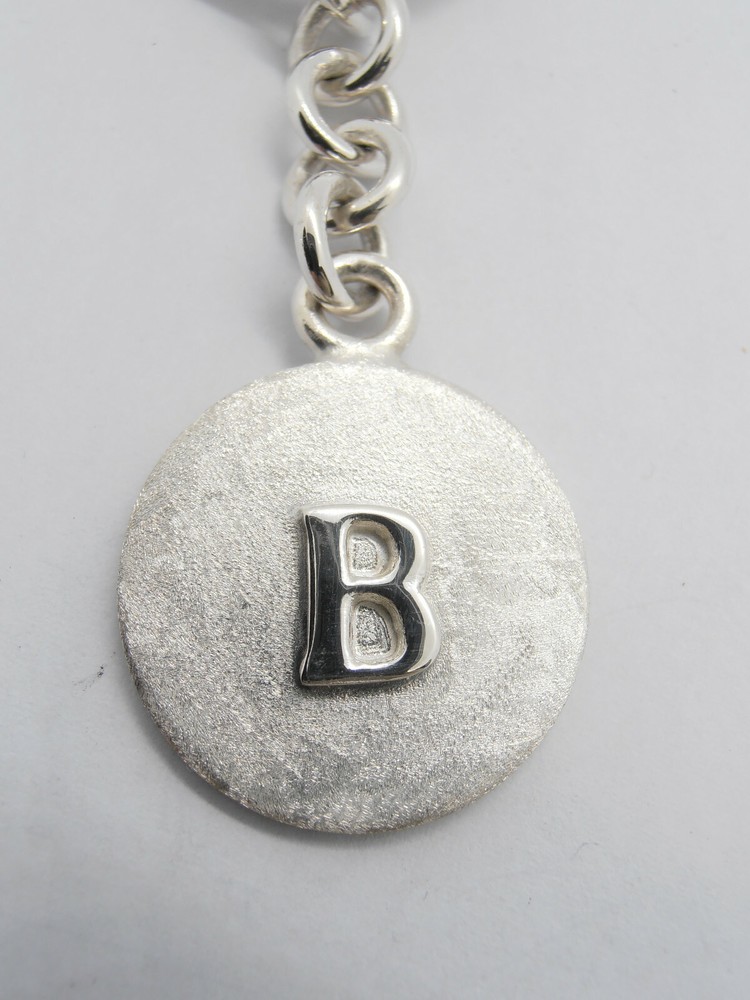 Letter Keychain - B - 925 Silver - Initial - Alphabet - Breeze -