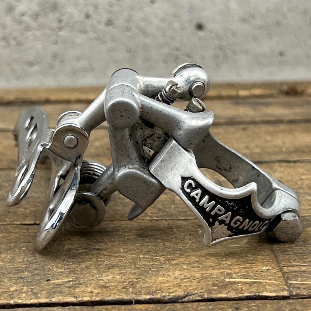 Vintage Campagnolo Super Record Front Derailleur 3 Hole Clamp On Bottom Pull A8