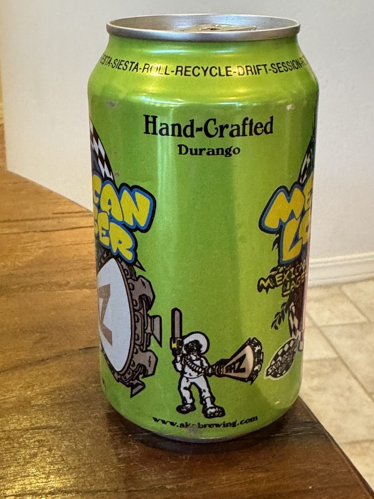 SKA Brewing - Mexican Logger - Empty Beer Can Bottom Opened - Durango Colorado