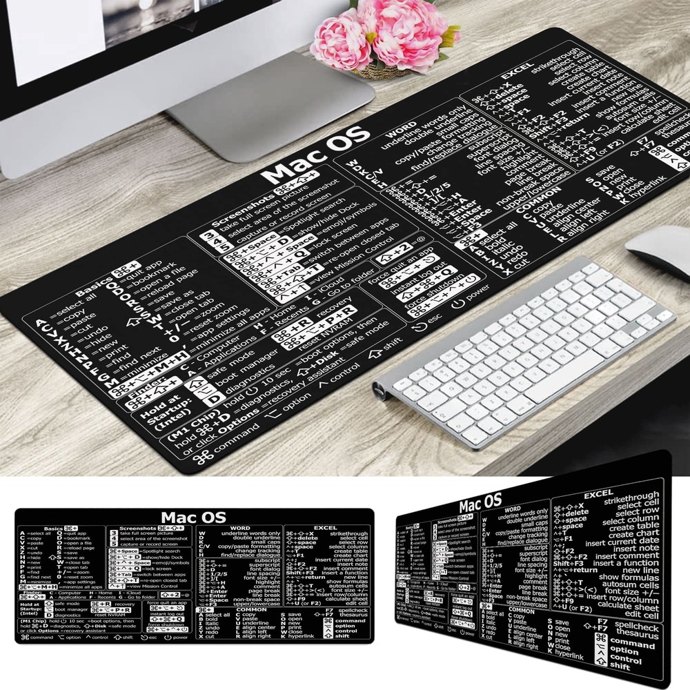 Mac os Shortcuts, Word/Excel (for Mac) Mouse Pad, Mac OS Candlesticks Reversa...