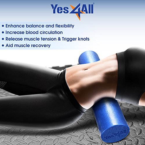 24" Soft-Density Round Foam Roller for Balance Strengthening Flexibility, Blue