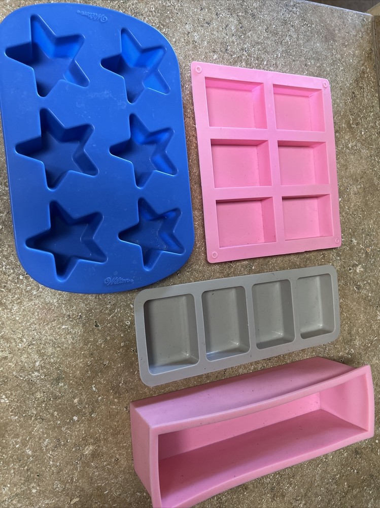 Set Of 4 Silicone Soap Making Molds