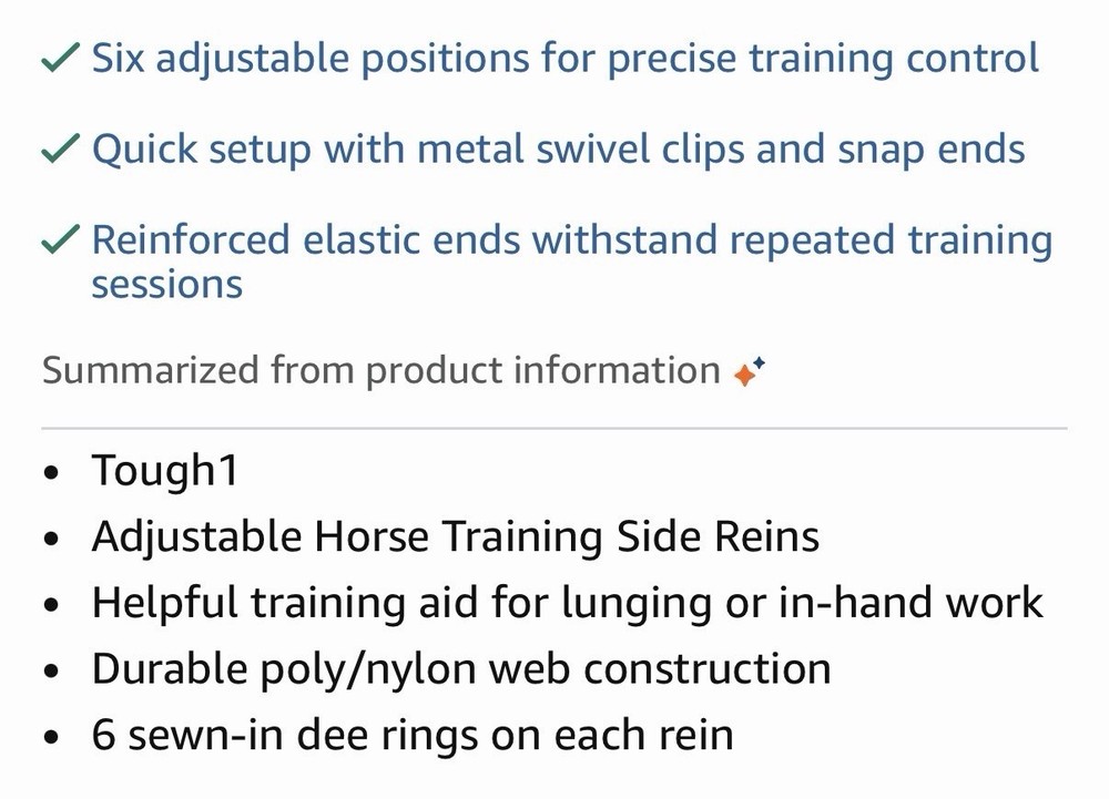Tough1 Adjustable Web Side Reins