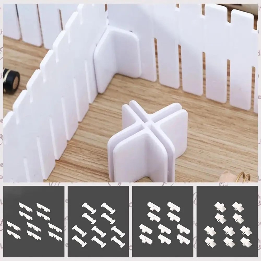 22 Pack Drawer Divider Clips Holder Plastic Mount Fixing Buckle Corner Angle ...