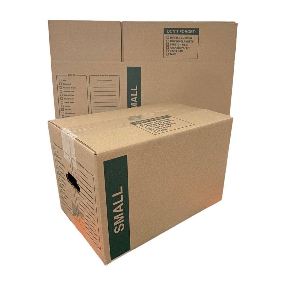 10 - Pack Small Cardboard Moving Boxes 16x10x10 32 ECT With Handles