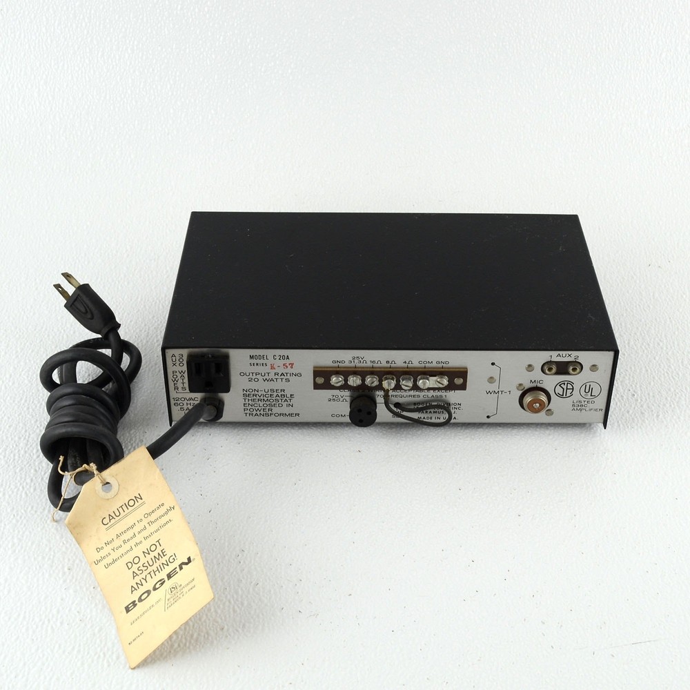 Bogen Challenger C-20A Solid State PA Amplifier 20W Tested w/ Box
