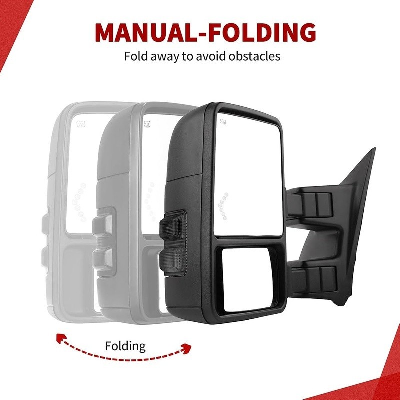 Left Driver Side Power Tow Mirror Heated Telescoping Folding Super Duty New