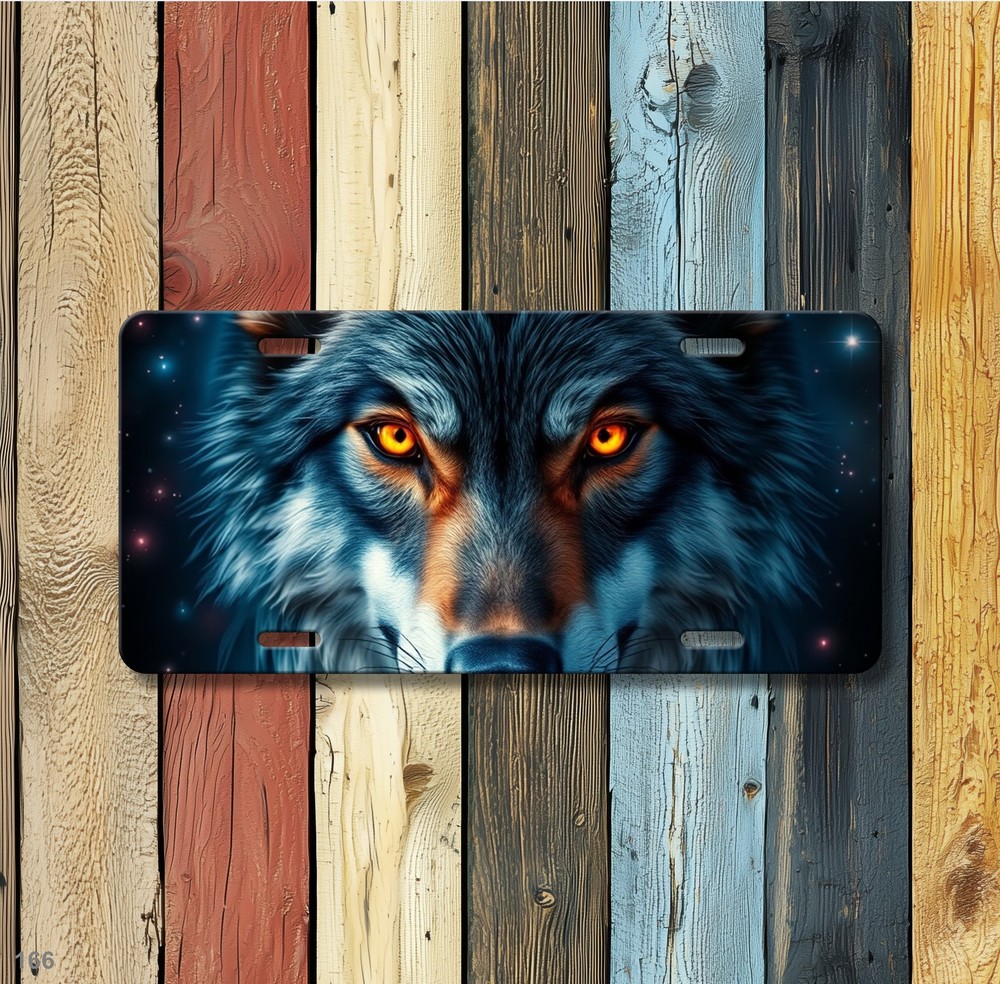 Powerful Wolf License Plate Your Text Front Plate Unique Gift