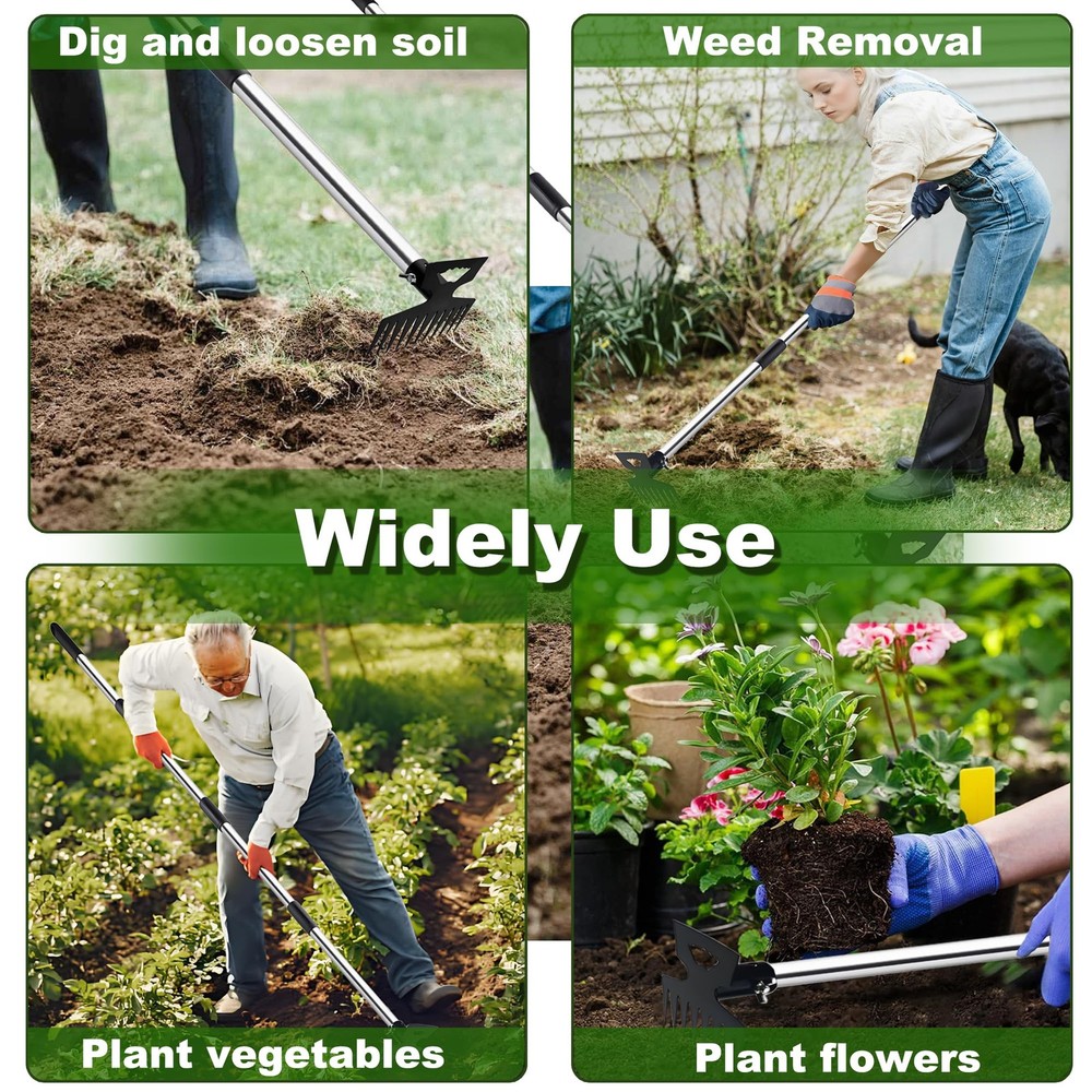 Weed Puller Tool with Long Handle, 60" Manual Weeder Remover Tool, 2 in 1 11-...