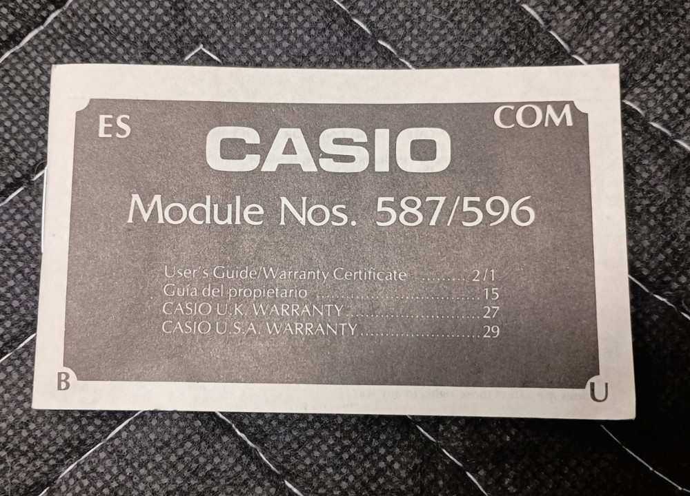 Casio Module Nos. 587 / 596 User Guide Manual Original Booklet Flip Book