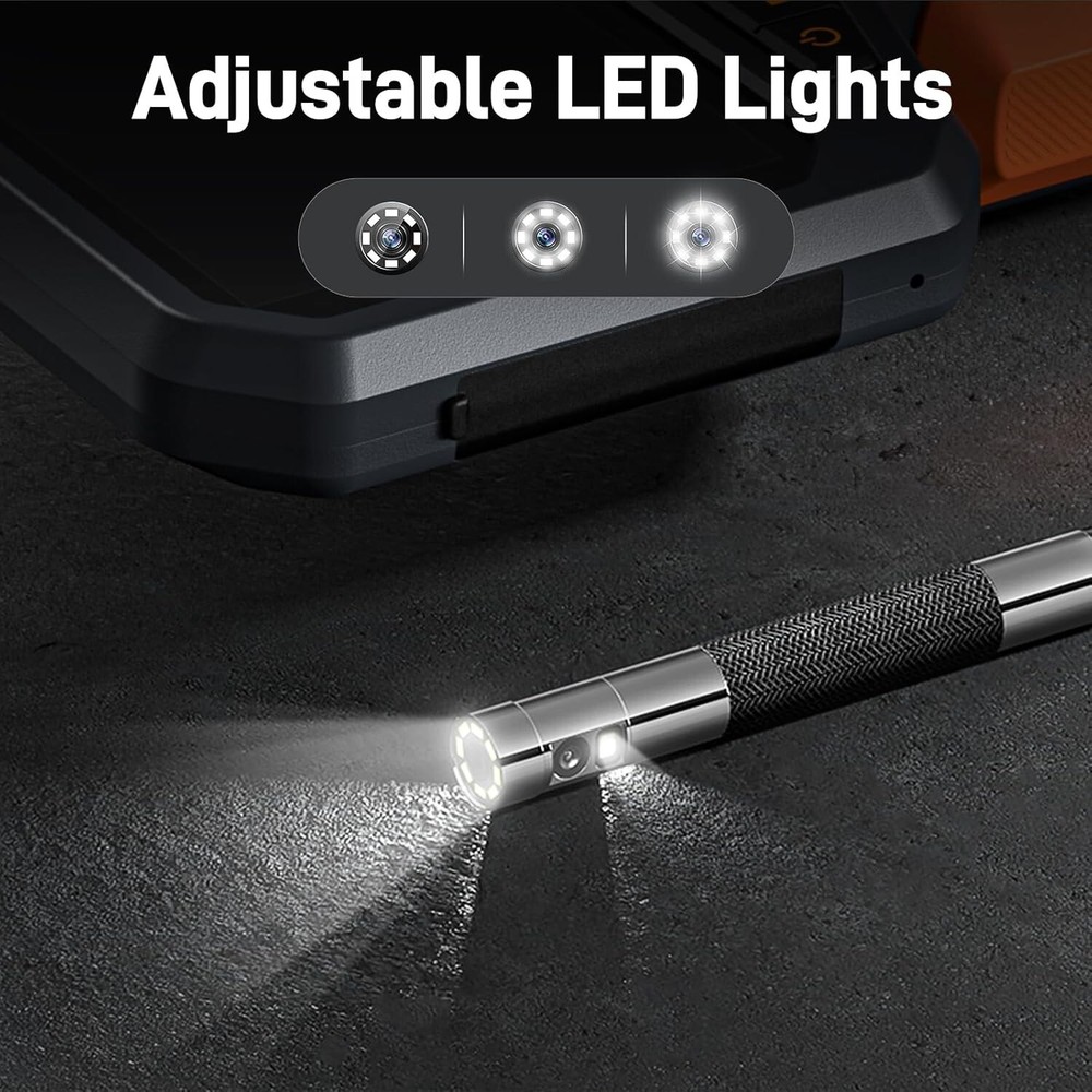 Bidirectional Dual-Lens Boroscope with Adjustable LED Lighting for Optimal View