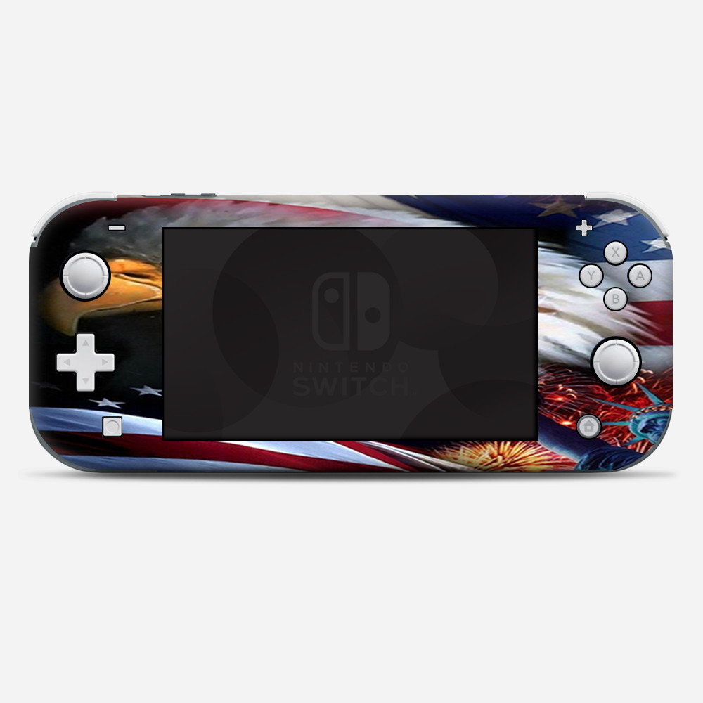 Skins Decals wrap for Nintendo Switch Lite - USA Bald Eagle in Flag