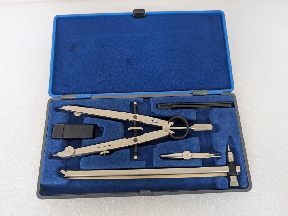 Fullerton 2807 Compass Drawing Instruments Drafting Tools Set with Case