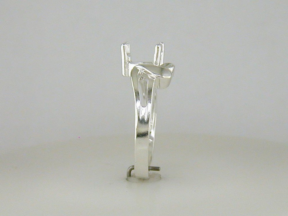 8 mm Heart Shadow Ring Setting Sterling Silver