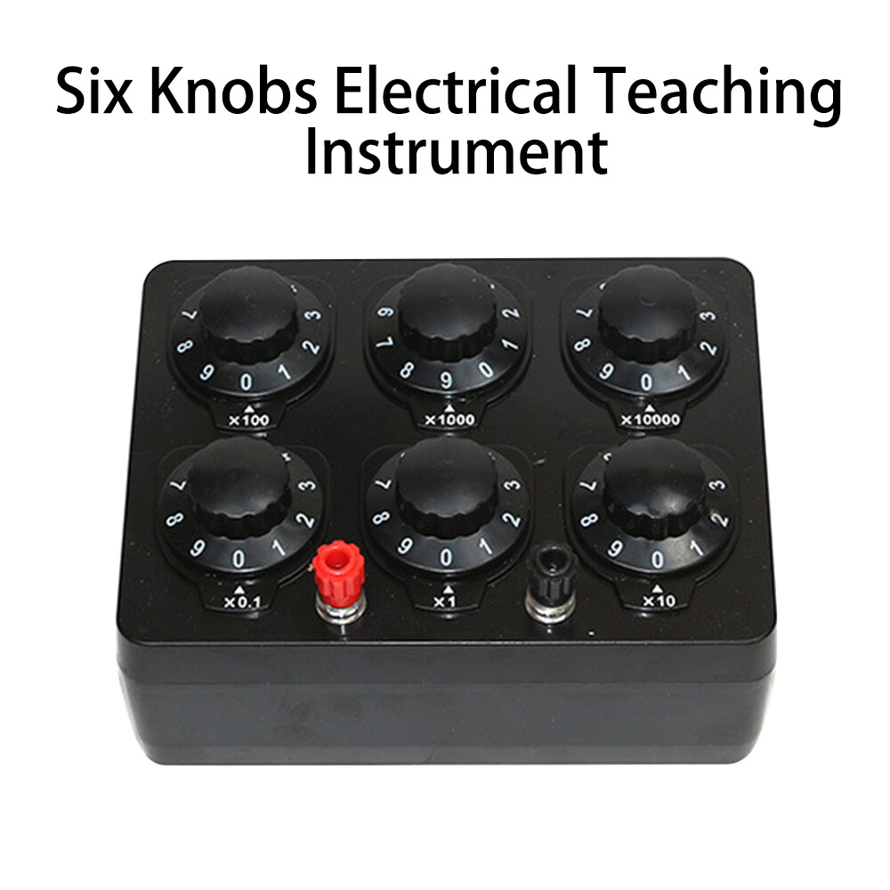 0-99999Ohm 6knobs Simple Resistance Box Resistor Electricity Teaching Instrument