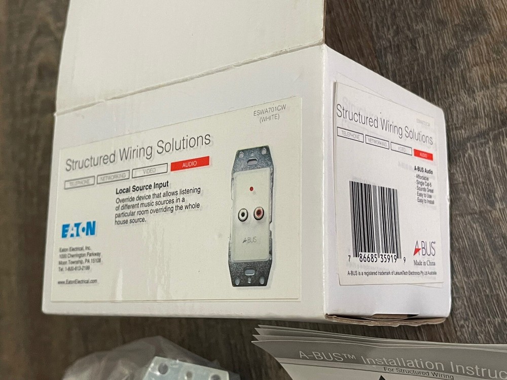 EATON Structured Wiring Solutions A-BUS Audio Local Source Input ESWA701CW
