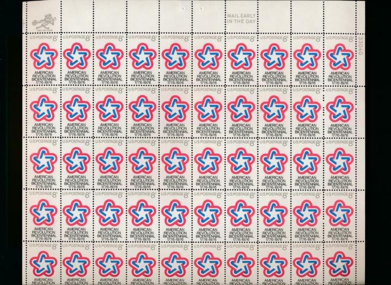 US 1432 FULL MINT SHEET 8c BICENTENNIAL (NH) NEVER HINGED