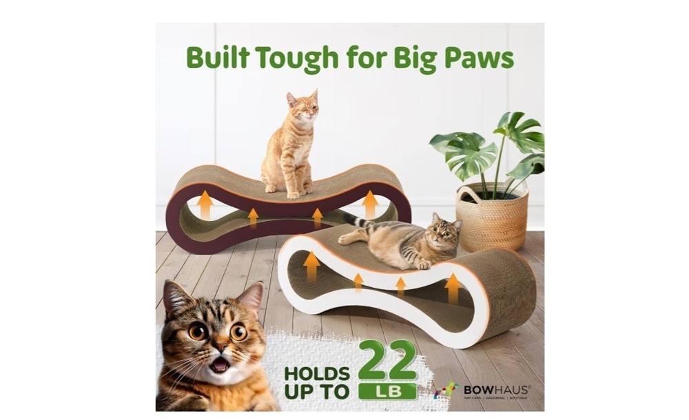 BOWHAUS Infinity Style Cat Scratcher Cardboard Medium Height