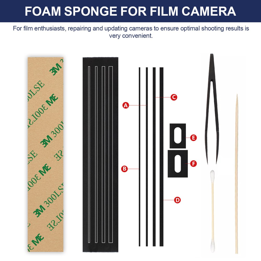 3Sets String/Strip Type Backdoor Light Seal Foam Sponge For Point Shoot Camera