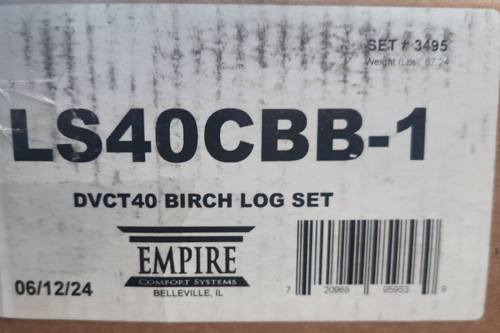 Empire Burncrete Birch Log Set LS40CBB-1