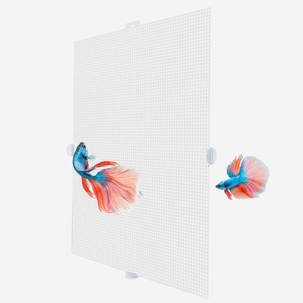 2 PCS Aquarium Fish Tank Divider Plastic Grid Divider Clear Cuttable Grid Pla...