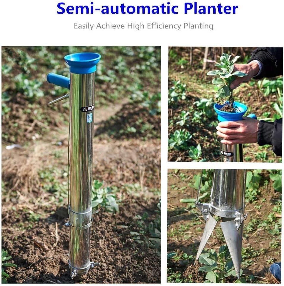 Long Handled Bulb Planter Tools and Vegetable Seedling Tool Manual Plant Tran...