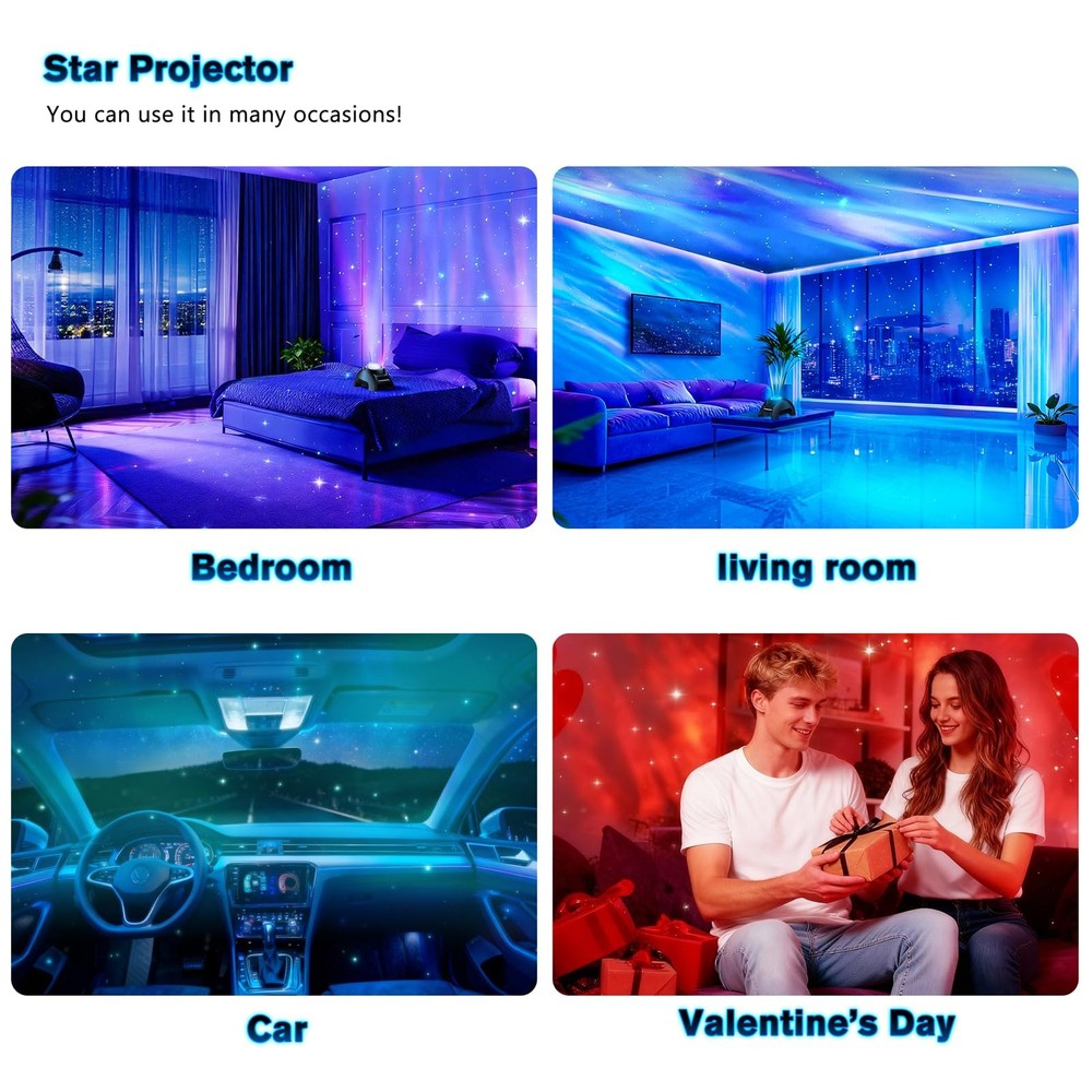 Northern Galaxy Light Aurora Projector, Star Projector with 33 Light Effects,...
