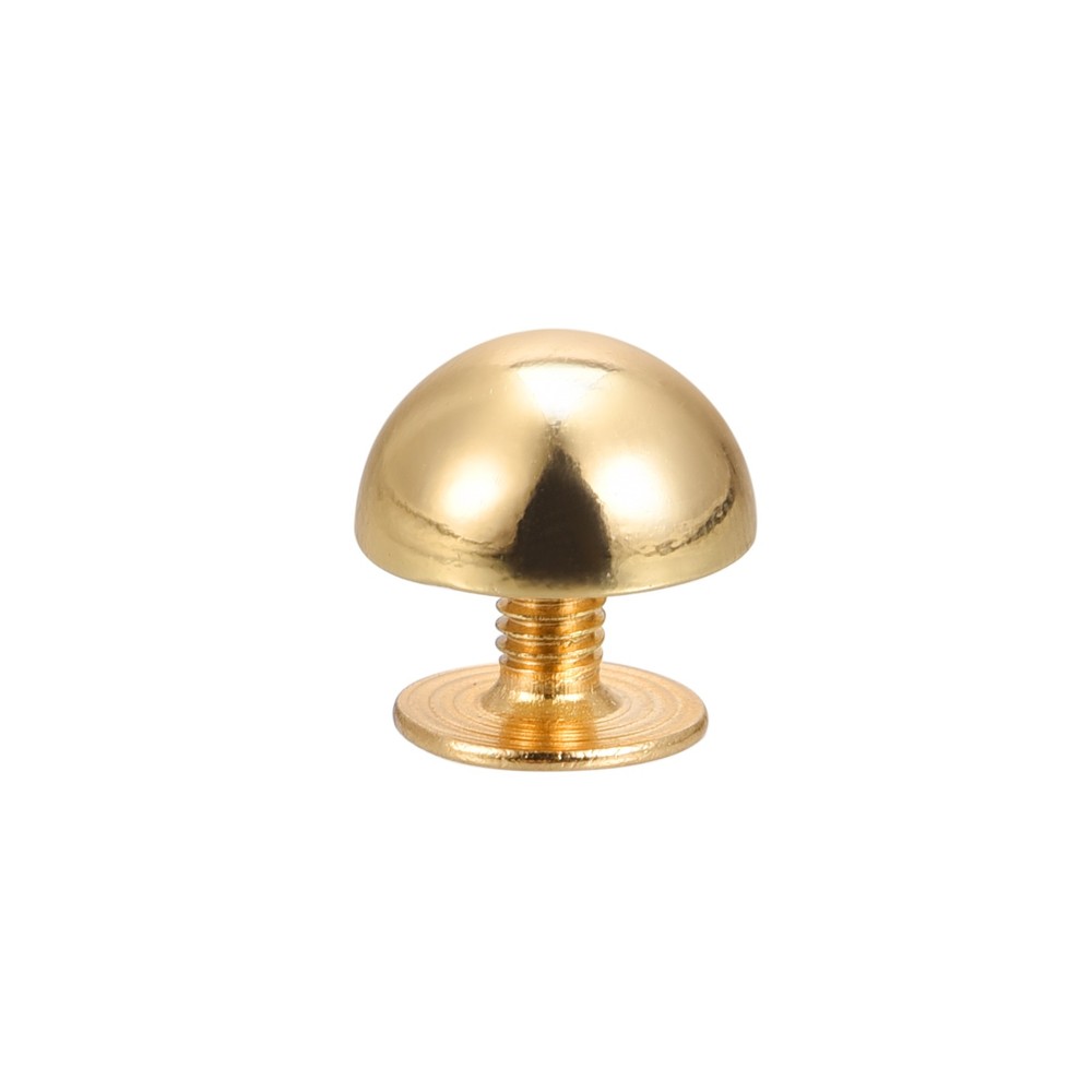 10x6mm Back Screw Rivets Solid Round Head Leather Studs Gold 20 Sets