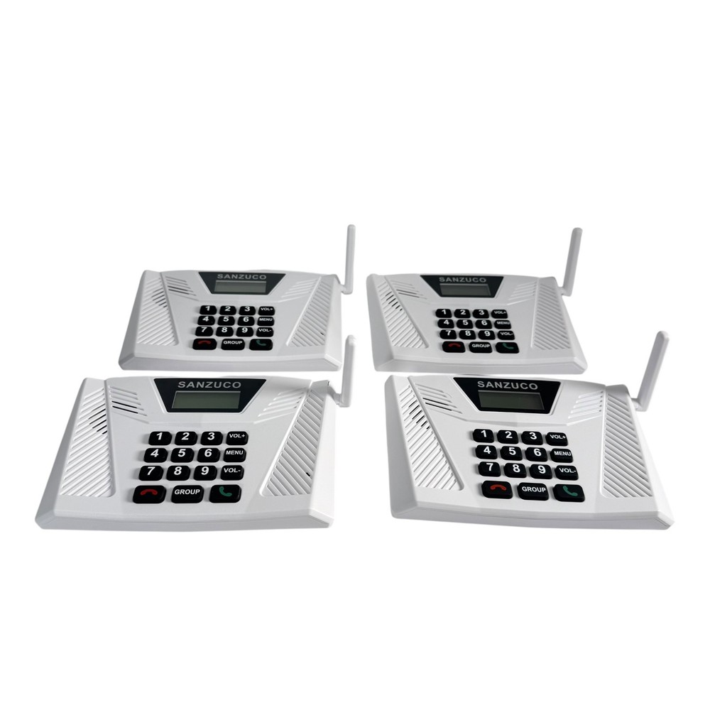 Wireless Intercoms for Home Hand Free 5300 Feet Range Two Way Intercoms (4 Pack)