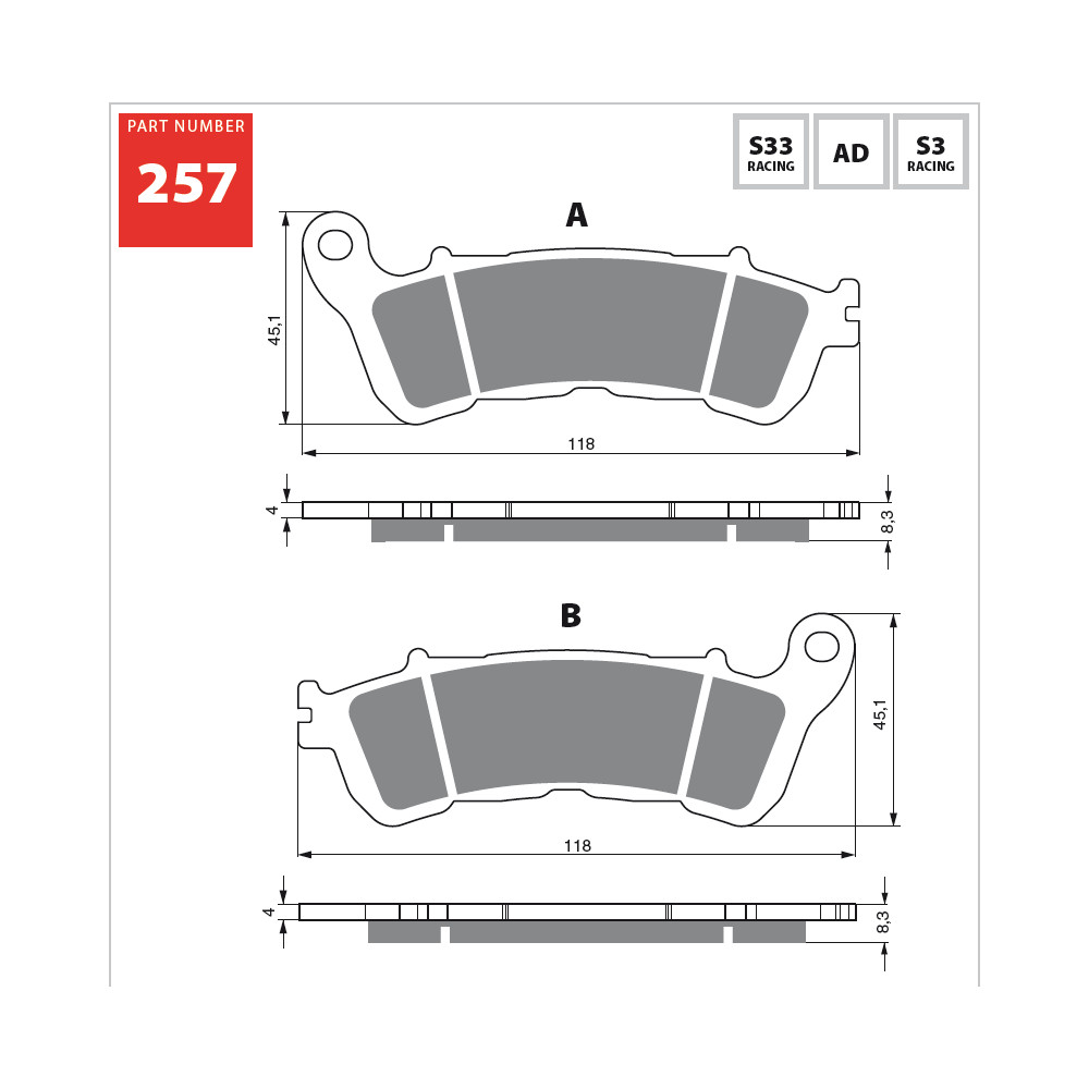 GOLDfren Brake Pads 257S3 FA388