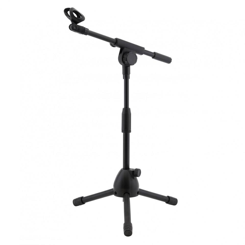 Microphone Tripod Stand with Boom Arm Adjustable Height Short Floor Mic Stand
