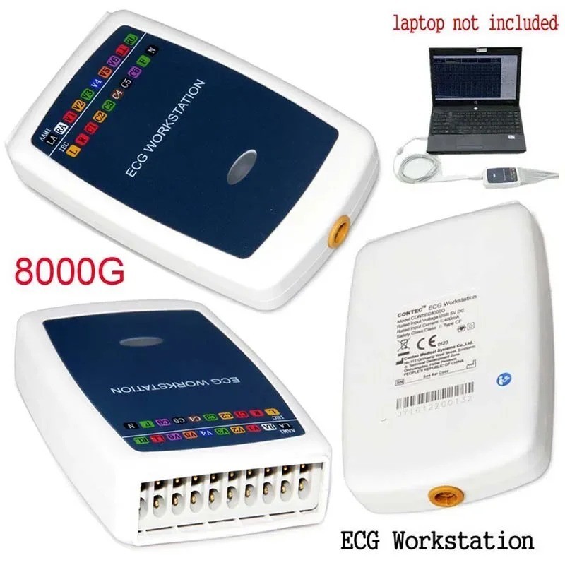 Portable 12 Lead Rest ECG Machine PC Based Workstation System Home Use