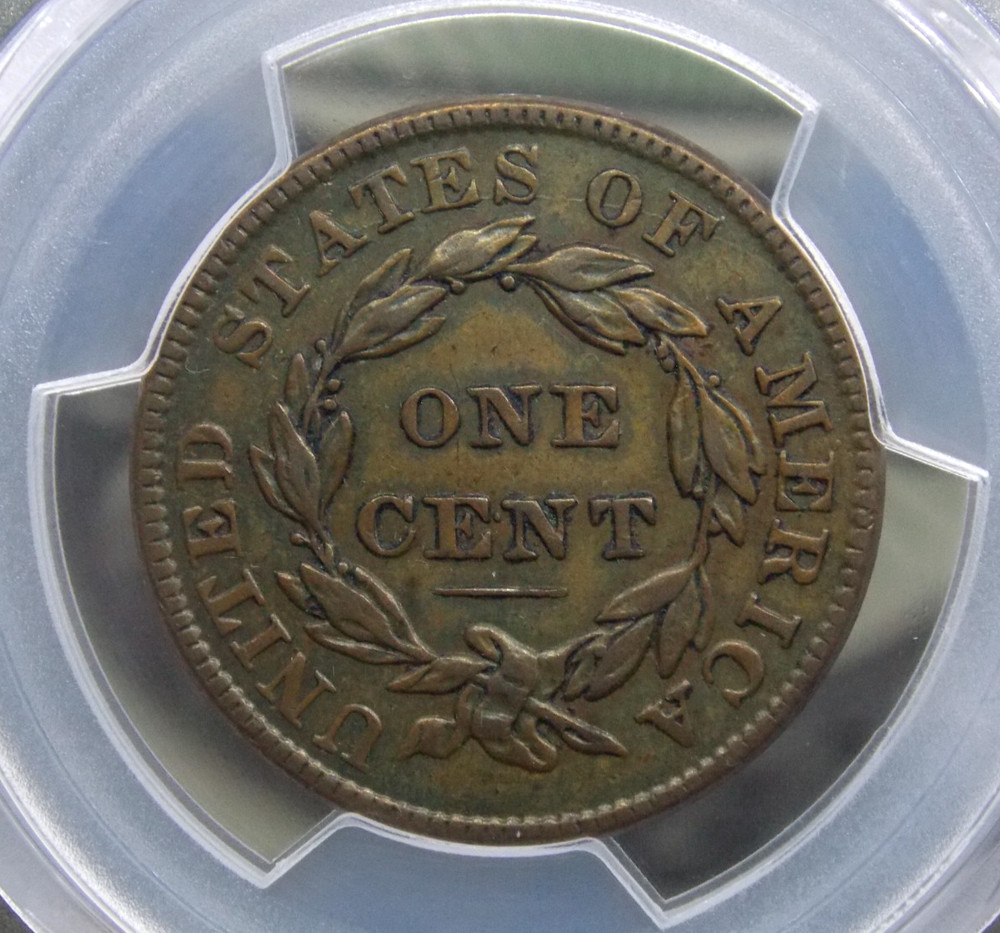1837 Coronet Head Large Cent *MEDIUM LETTERS* 1c PCGS XF45 #196 Extra Fine ECC&C