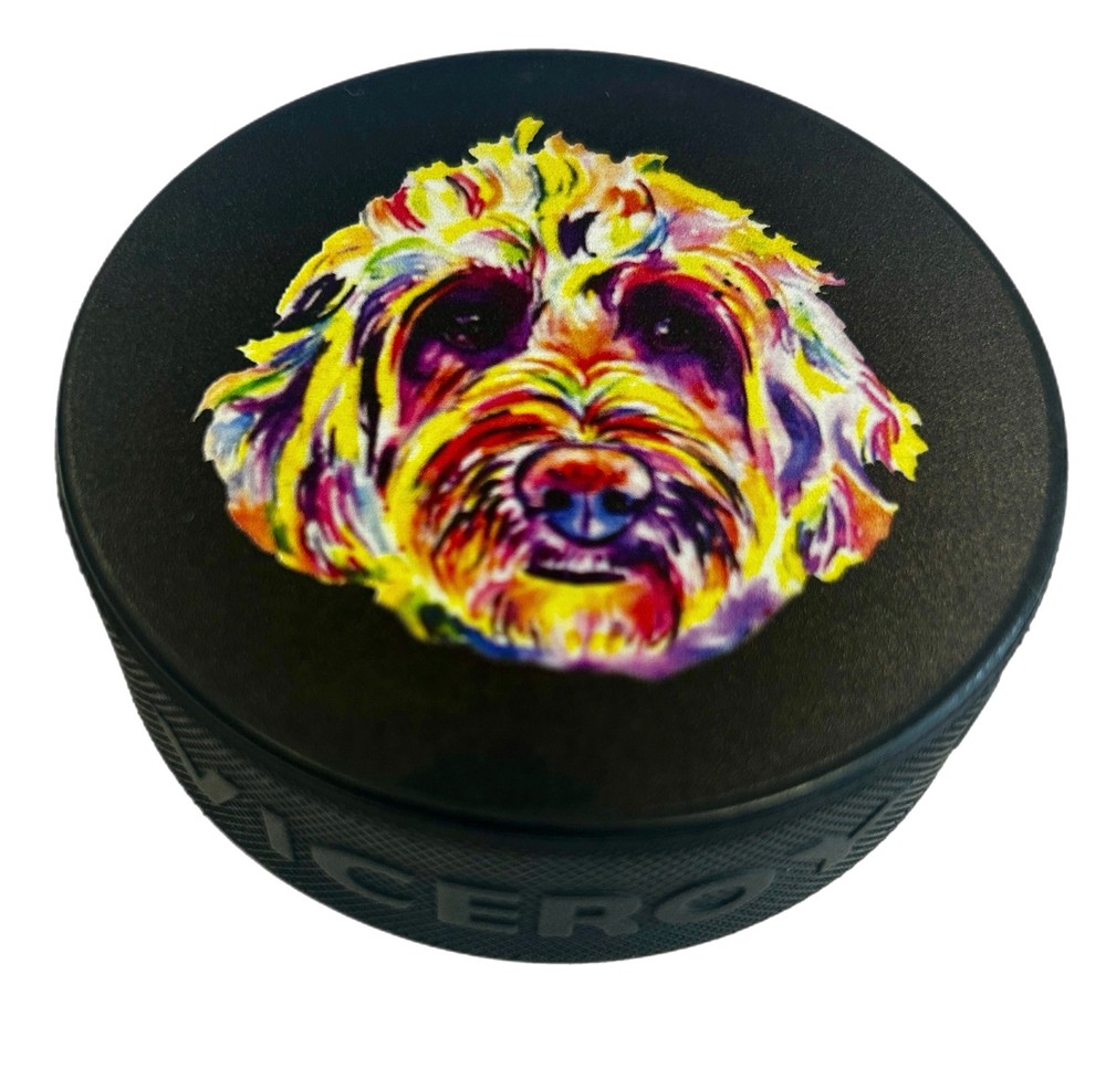 Goldendoodle Hockey Puck