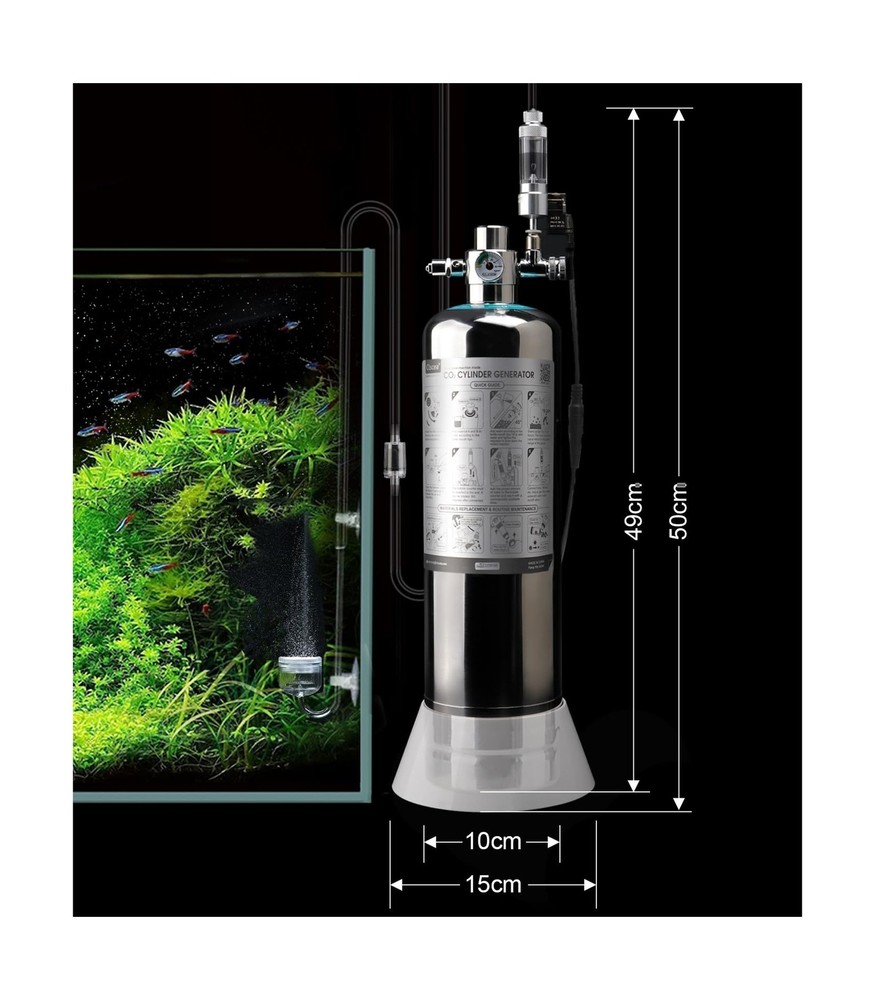 Aquarium CO2 Generator Kit Double Pressurization Enhanced Version Max for 400...