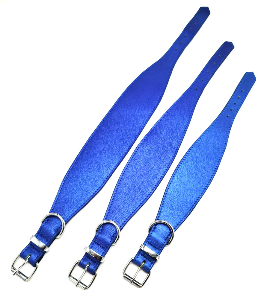 Dog Collars - Original Leather - Comfortable Inner - Blue